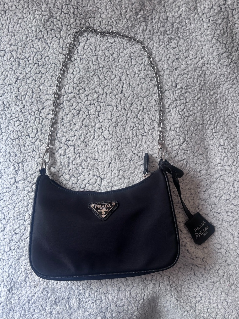Shoulder Bag with Silver Chain